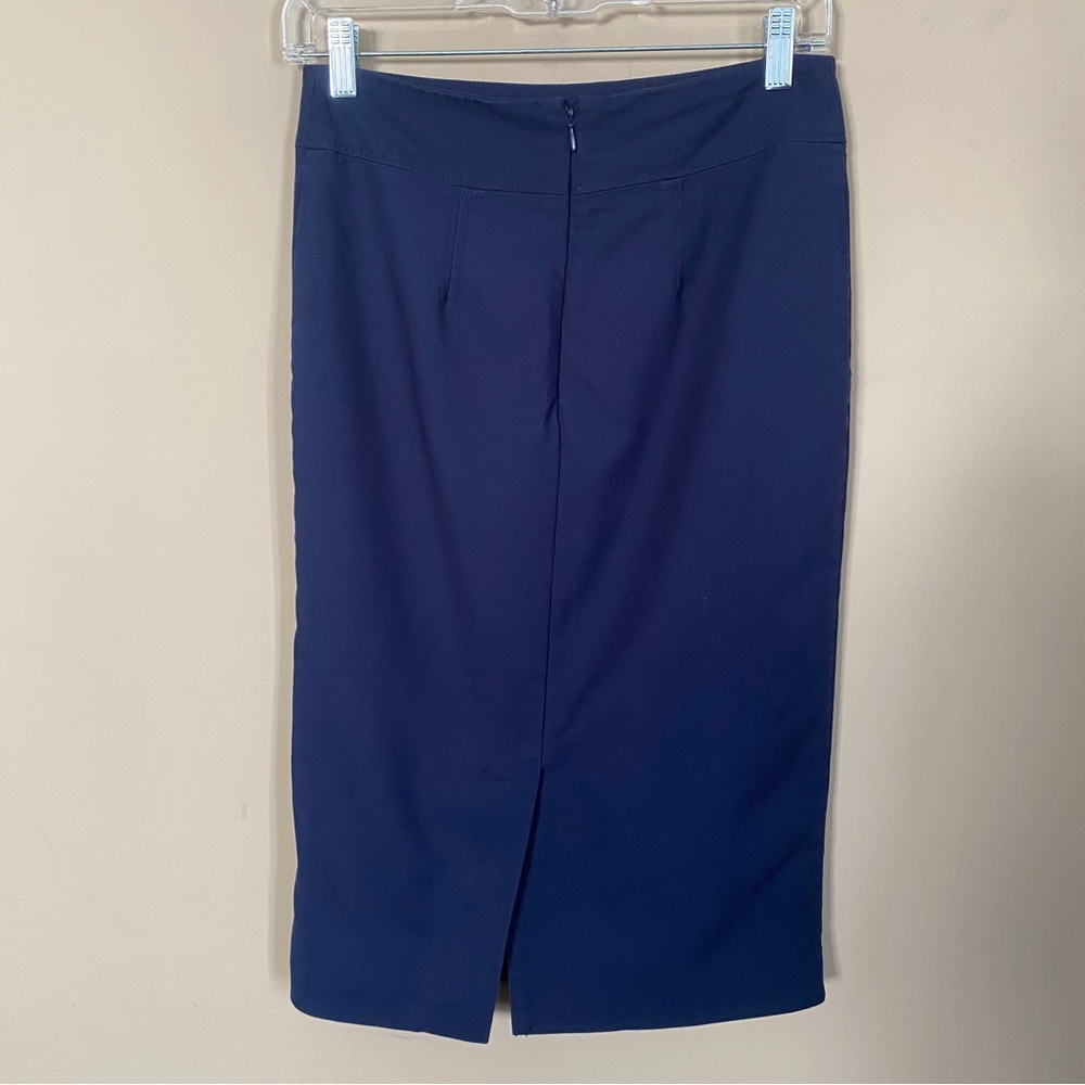 New York & Co Dark Blue Button Skirt Suit - Picture 12 of 15